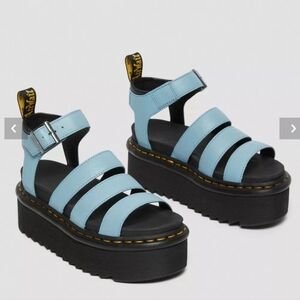 Dr. Martens Light Blue Strappy Platforms Size 7
